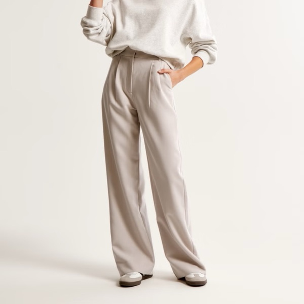 NEW Abercrombie & Fitch Sloane Tailored Pants Trousers Curve Love Khaki 14 32